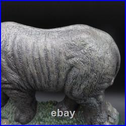 VERY RARE Antique Hubley Rhinoceros Rhino Painted Cast Iron Doorstop Statue VG