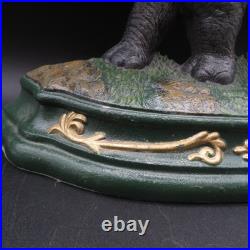 VERY RARE Antique Hubley Rhinoceros Rhino Painted Cast Iron Doorstop Statue VG