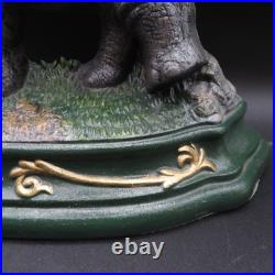VERY RARE Antique Hubley Rhinoceros Rhino Painted Cast Iron Doorstop Statue VG