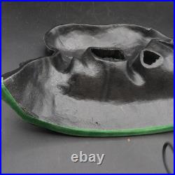 VERY RARE Antique Hubley Rhinoceros Rhino Painted Cast Iron Doorstop Statue VG