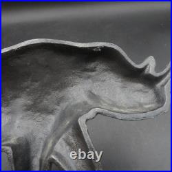 VERY RARE Antique Hubley Rhinoceros Rhino Painted Cast Iron Doorstop Statue VG