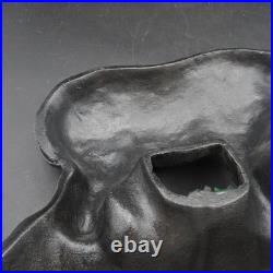 VERY RARE Antique Hubley Rhinoceros Rhino Painted Cast Iron Doorstop Statue VG