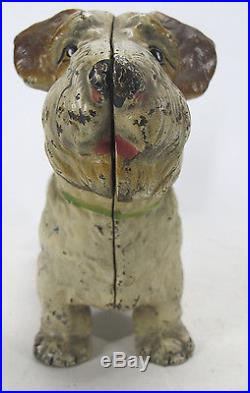 VERY RARE HUGE Antique Hubley Cast Iron Sealyham Doorstop Statue Terrier Dog yqz