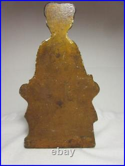 VINTAGE 1920's CAST IRON DOORSTOP MILK MAID w APRON JUDD # 1242 U. S. A