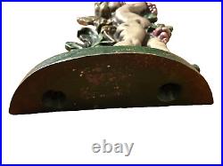 VINTAGE 1950's HEAVY CAST IRON CHERUB/CUPID DOOR STOP ANTIQUE PUTTI 16 TALL