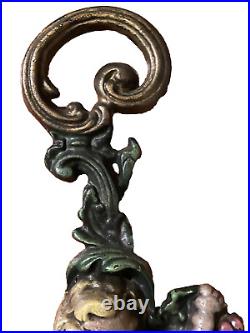 VINTAGE 1950's HEAVY CAST IRON CHERUB/CUPID DOOR STOP ANTIQUE PUTTI 16 TALL