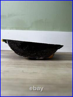 VINTAGE / ANTIQUE 1920s CAST IRON BLACK & WHITE FLOWER POT DOORSTOP