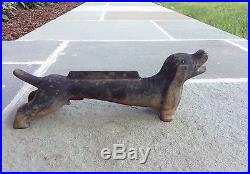 VINTAGE CAST IRON DOG DOOR STOP/BOOT SCRAPER Wiener Dog