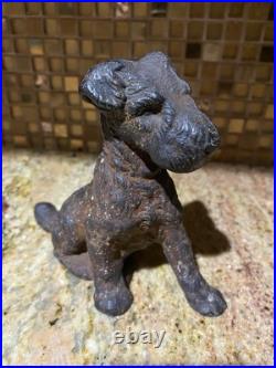 VINTAGE HUBLEY CAST IRON WIRE HAIR FOX TERRIER DOG 5 DOORSTOP 19th Century VINTAGE HUBLEY CAST IRON WIRE HAIR FOX TERRIER DOG 5 DOORSTOP 19th Century