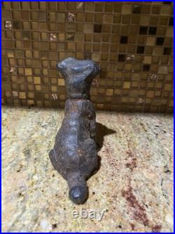 VINTAGE HUBLEY CAST IRON WIRE HAIR FOX TERRIER DOG 5 DOORSTOP 19th Century