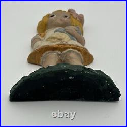 VINTAGE HUBLEY DOLLY DINGLE aka DOLLY DIMPLE CAST IRON DOORSTOP STATUE ANTIQUE