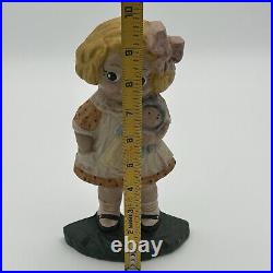 VINTAGE HUBLEY DOLLY DINGLE aka DOLLY DIMPLE CAST IRON DOORSTOP STATUE ANTIQUE