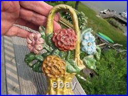 VINTAGE ORIGINAL 1880 1920's HUBLEY FLOWER BOUQUET DOORSTOP CAST IRON VINTAGE ORIGINAL 1880 1920's HUBLEY FLOWER BOUQUET DOORSTOP CAST IRON