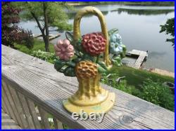 VINTAGE ORIGINAL 1880 1920's HUBLEY FLOWER BOUQUET DOORSTOP CAST IRON VINTAGE ORIGINAL 1880 1920's HUBLEY FLOWER BOUQUET DOORSTOP CAST IRON