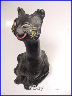 VINTAGE RARE Halloween 1930s BLACK CAT DOORSTOP 11 GREAT ORIGINAL PAINT