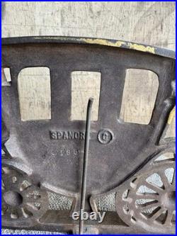 VTG 1930s Cast Iron Stagecoach Horse Doorstop Brass Finish Art Deco Farmhouse