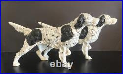 VTG (2) Hubley-Style Cast Iron Doorstops Dog Pointer Setter 14 Long, 8 Tall
