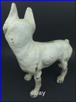 VTG Antique Boston Terrier Cast Iron Door Stopper 9.5 x 8.5