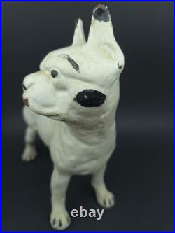 VTG Antique Boston Terrier Cast Iron Door Stopper 9.5 x 8.5