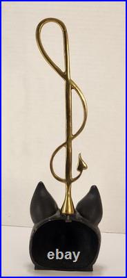 VTG Cast Iron Fox Head Doorstop Brass Riding Crop Whip Equestrian Hunt 15.5 VTG Cast Iron Fox Head Doorstop Brass Riding Crop Whip Equestrian Hunt 15.5