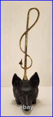 VTG Cast Iron Fox Head Doorstop Brass Riding Crop Whip Equestrian Hunt 15.5 VTG Cast Iron Fox Head Doorstop Brass Riding Crop Whip Equestrian Hunt 15.5
