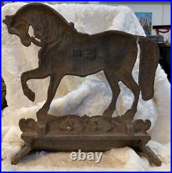 VTG Cast Iron Horse Bridle Doorstop Decor Mantle Pedestal No. 3