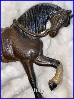 VTG Cast Iron Horse Bridle Doorstop Decor Mantle Pedestal No. 3