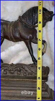 VTG Cast Iron Horse Bridle Doorstop Decor Mantle Pedestal No. 3