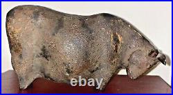 Very Old Rare Antique Cast Iron Bull Cow Doorstop Marked Japan