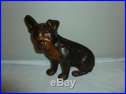 Very Rare Authentic Antique Spencer Foundry Boston Terrier Cast Iron Doorstop-BL