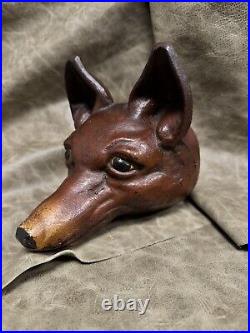 Victorian Cast Iron Polychrome Fox Doorstop