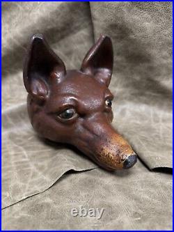 Victorian Cast Iron Polychrome Fox Doorstop