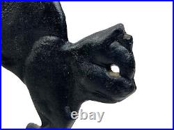 Vintage 11.25 Black Cat Cast Iron Door Stop Vtg USA