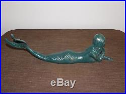 Vintage 17 Long Cast Iron Mermaid Door Stop Or Garden Figure Statue