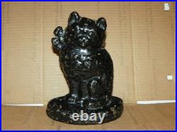 Vintage 1920's HUBLEY CAT Statue Cast Iron Doorstop Victorian Door Stop
