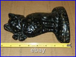 Vintage 1920's HUBLEY CAT Statue Cast Iron Doorstop Victorian Door Stop