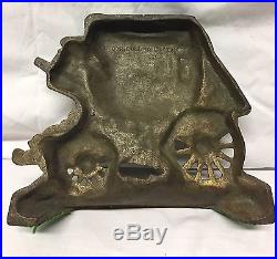 Vintage 1930 Cast Iron Horse Stagecoach Carriage Buggy Book End Door Stop