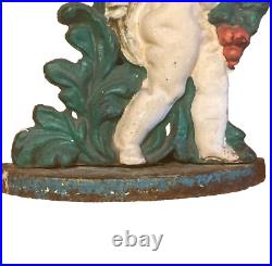 Vintage 1950s Large Heavy Angel Cherub Door Stop CAST IRON Door Holder 15inch Vintage 1950s Large Heavy Angel Cherub Door Stop CAST IRON Door Holder 15inch