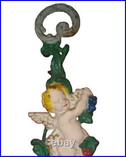 Vintage 1950s Large Heavy Angel Cherub Door Stop CAST IRON Door Holder 15inch Vintage 1950s Large Heavy Angel Cherub Door Stop CAST IRON Door Holder 15inch
