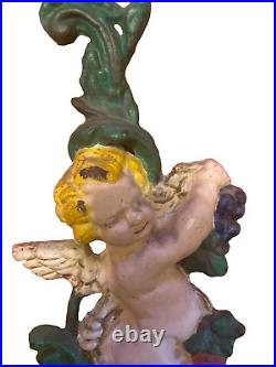 Vintage 1950s Large Heavy Angel Cherub Door Stop CAST IRON Door Holder 15inch Vintage 1950s Large Heavy Angel Cherub Door Stop CAST IRON Door Holder 15inch