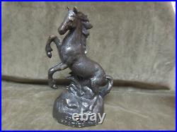 Vintage 1970's Frazier & Frazier Cast Iron Horse Doorstop Coolidge Texas Glossy