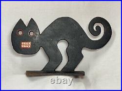 Vintage 1989 Metropolitan Museum of Art Cast Iron Black Cat Doorstop Halloween