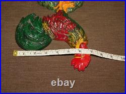 Vintage 8 High Rooster Bird Chicken Cast Iron Metal Doorstop