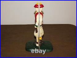 Vintage 9 3/4 High Cast Iron Old Time Golfer Door Stops Or Book Ends