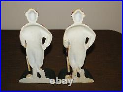 Vintage 9 3/4 High Cast Iron Old Time Golfer Door Stops Or Book Ends