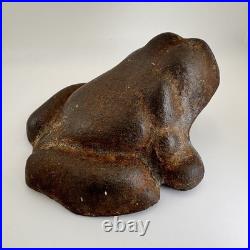 Vintage / Antique 1920's Unrestored SOLID CAST IRON Frog Door Stop Made In USA