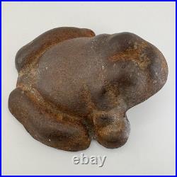 Vintage / Antique 1920's Unrestored SOLID CAST IRON Frog Door Stop Made In USA