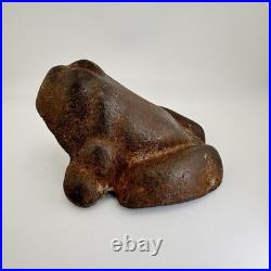 Vintage / Antique 1920's Unrestored SOLID CAST IRON Frog Door Stop Made In USA