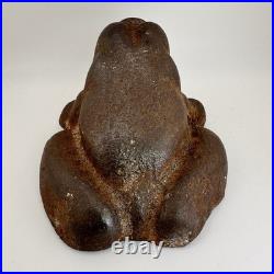 Vintage / Antique 1920's Unrestored SOLID CAST IRON Frog Door Stop Made In USA