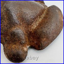 Vintage / Antique 1920's Unrestored SOLID CAST IRON Frog Door Stop Made In USA